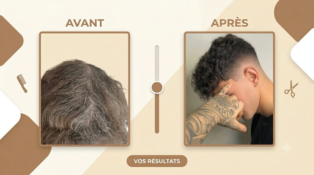Avant / après — résultat capillaire 2